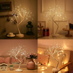 LED Birch Bonsai Tree Night Light – Mini Christmas Lamp