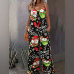 Women's Christmas Atmosphere Printed Casual Jumpsuit