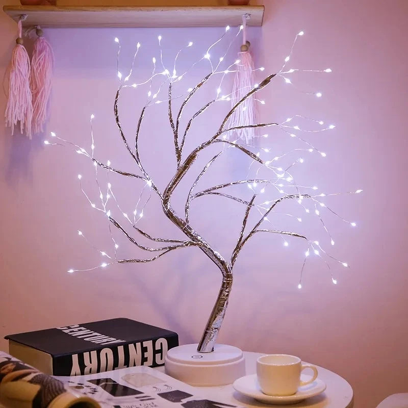 LED Birch Bonsai Tree Night Light – Mini Christmas Lamp