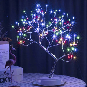 LED Birch Bonsai Tree Night Light – Mini Christmas Lamp