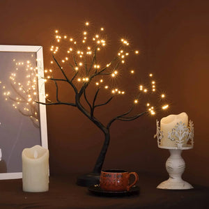 LED Birch Bonsai Tree Night Light – Mini Christmas Lamp