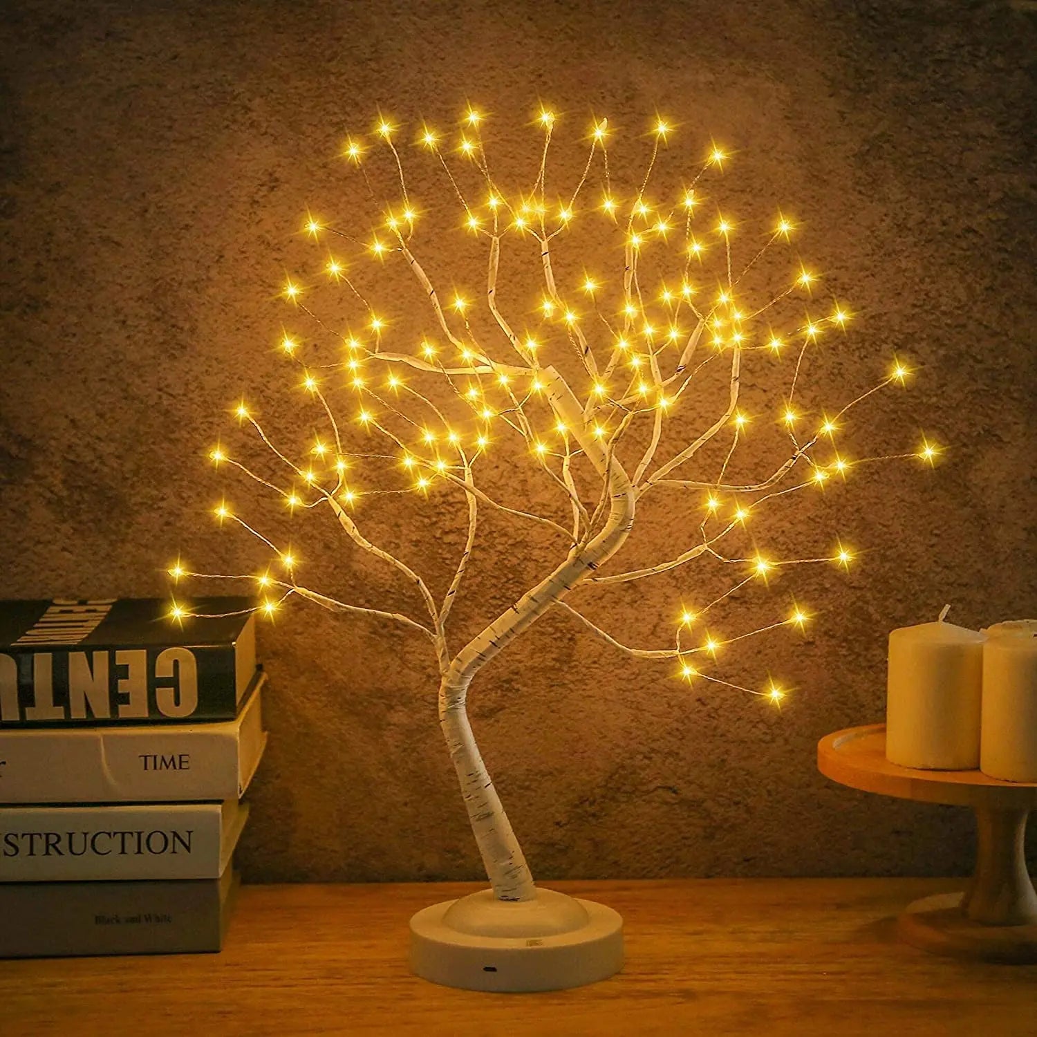 LED Birch Bonsai Tree Night Light – Mini Christmas Lamp