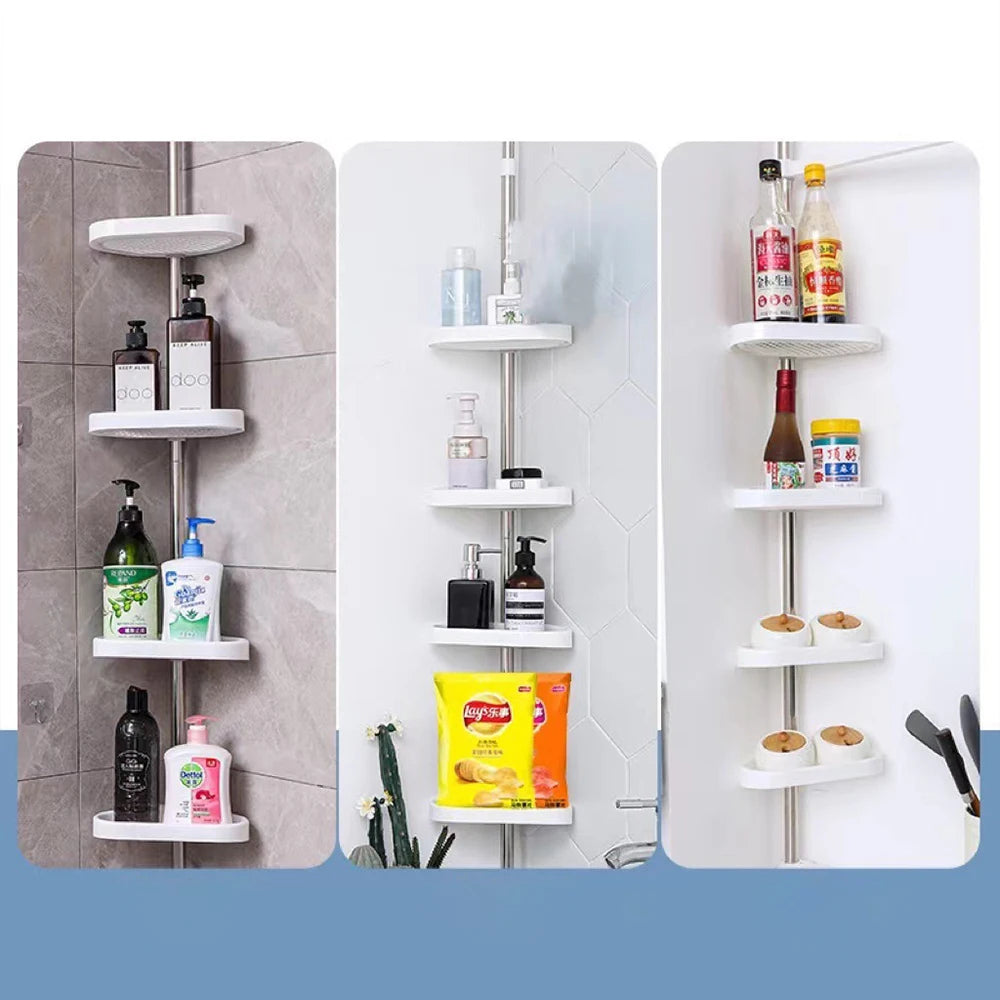 🚿 Corner Shower Tension Pole Storage Rack