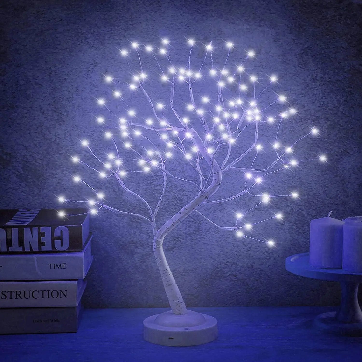 LED Birch Bonsai Tree Night Light – Mini Christmas Lamp