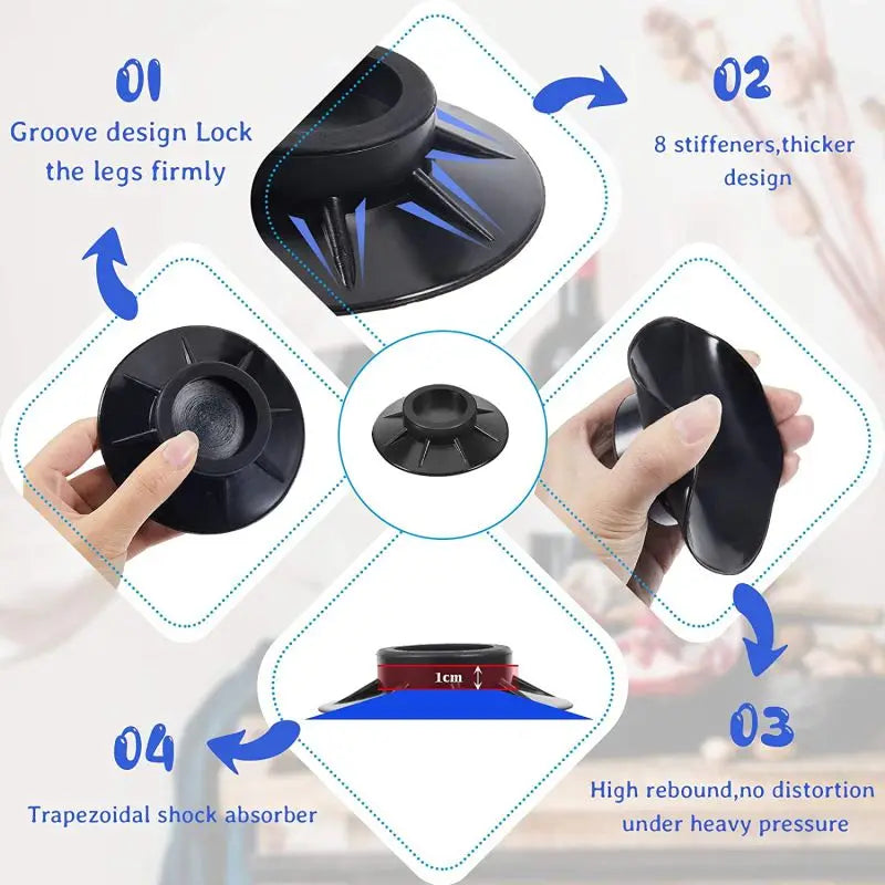 🦶 Anti-Vibration Feet Pads (4pcs)